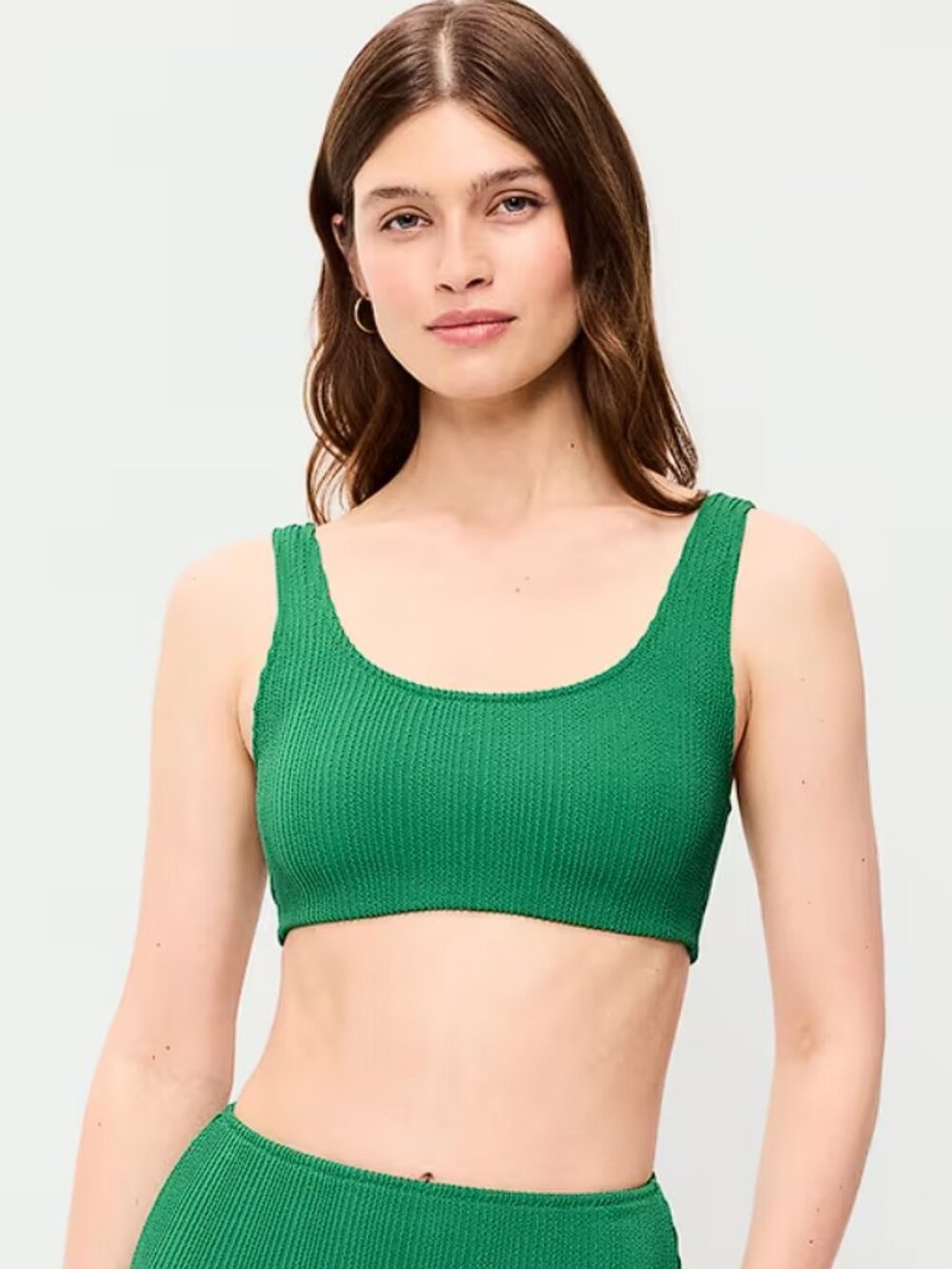Old Navy Ribbed Scoop-Neck Swim Top Emerald Pigment Green (M) NWT!
